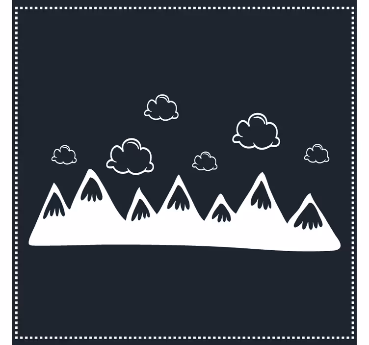 Posavasos silueta de montaña con nubes - TenVinilo