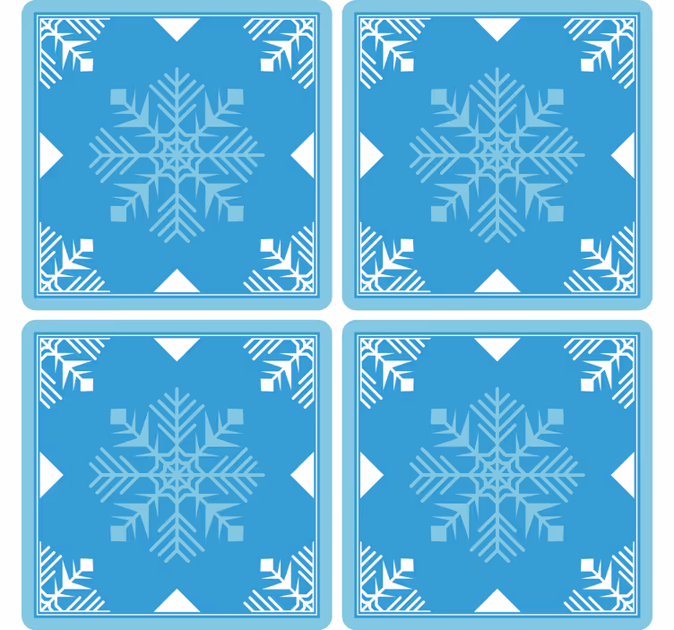 Posavasos navideño Copos de nieve tonos azules - TenVinilo