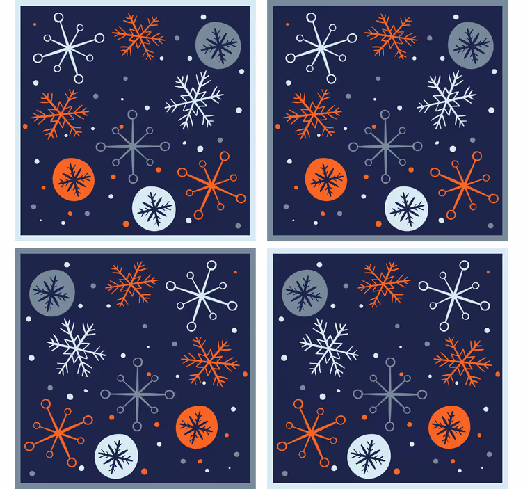 Posavasos navideño con diseño de copos de nieve - TenVinilo