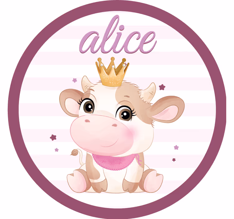 Posavasos personalizable personaje de vaca adorable - TenVinilo