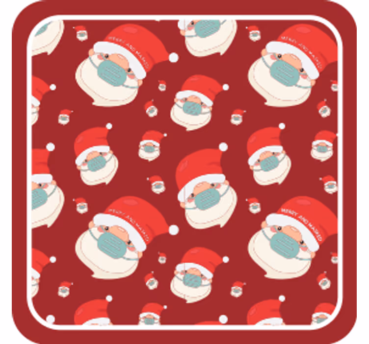 Posavasos navideño figuras festivas de santa - TenVinilo