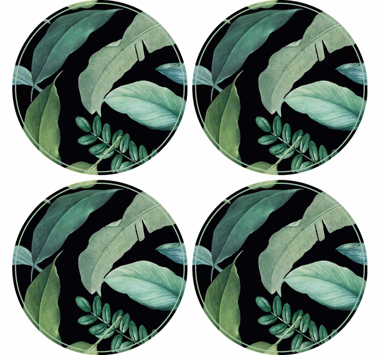 Posavasos composición verde frondosa - TenVinilo
