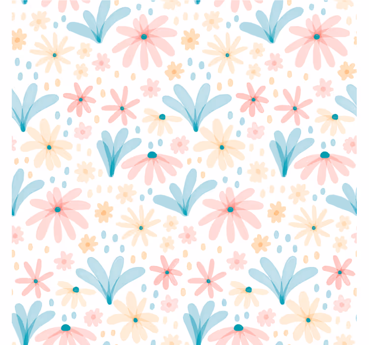 Posavasos moderno Patrón de flores de color pastel - TenVinilo