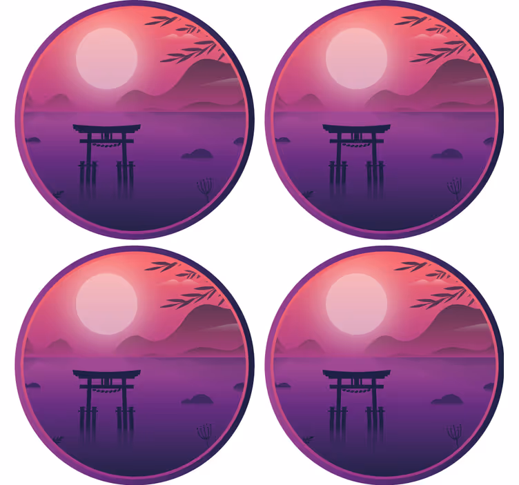 Posavasos moderno paisaje serene sunset - TenVinilo