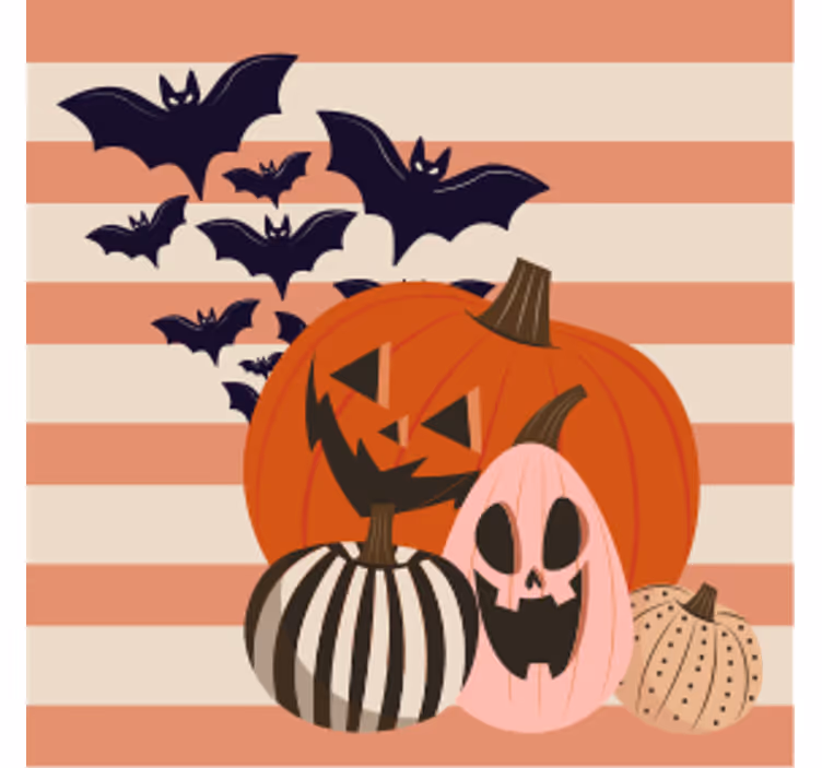 Posavasos halloween trio de calabazas con murciélagos - TenVinilo