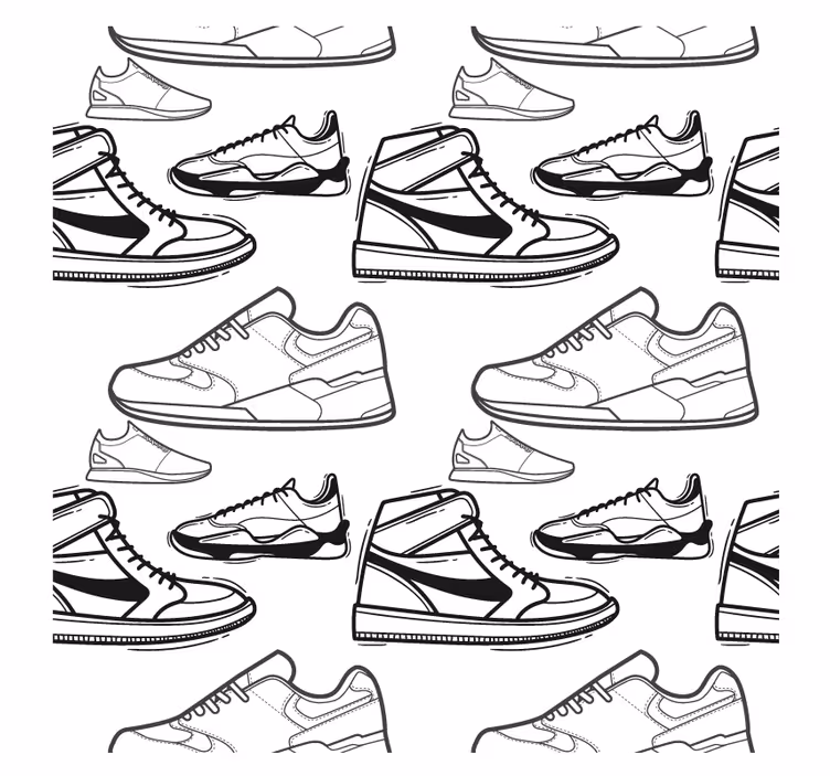 Posavasos moderno patrones de contorno de zapatillas - TenVinilo