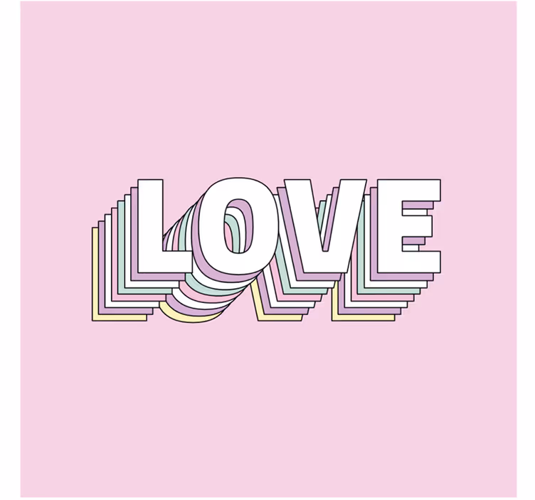 Posavasos con frases tipografía de amor rosa y blanca - TenVinilo