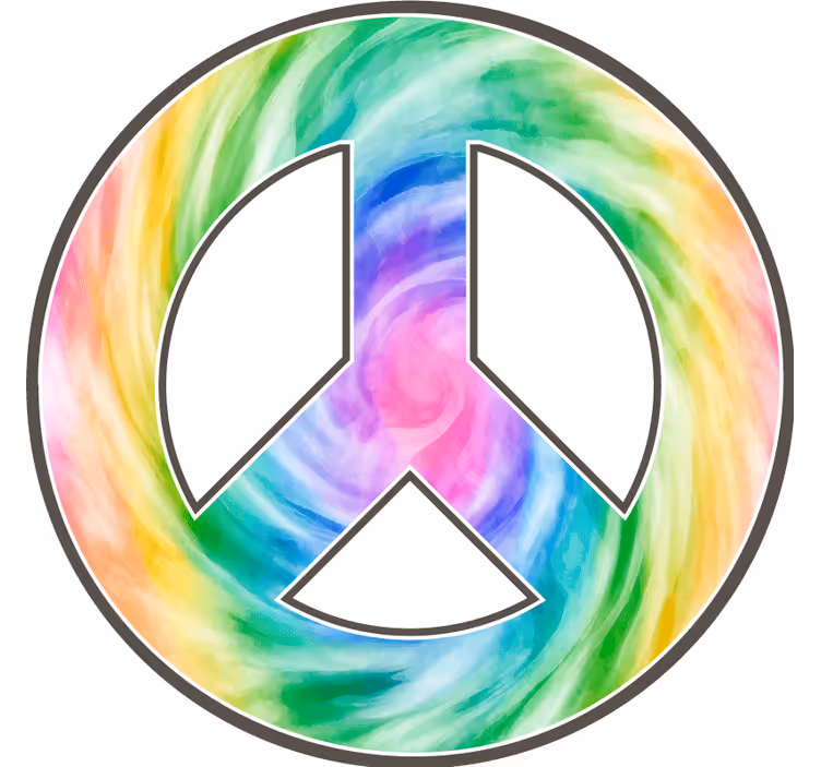 Posavasos frikis símbolo de paz colorido - TenVinilo