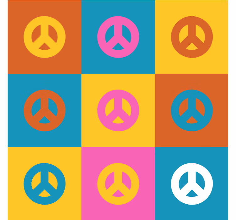 Posavasos frikis símbolos de paz coloridos - TenVinilo