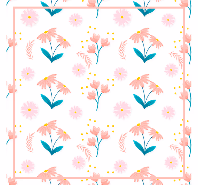 Posavasos diseño de patrón floral - TenVinilo