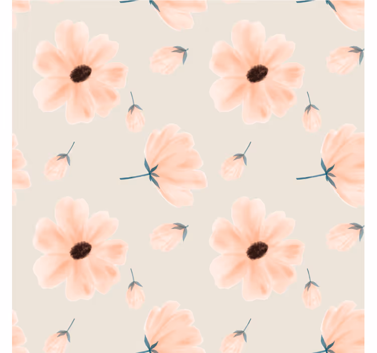 Posavasos con patrón de dibujos animados de flor rosa - TenVinilo