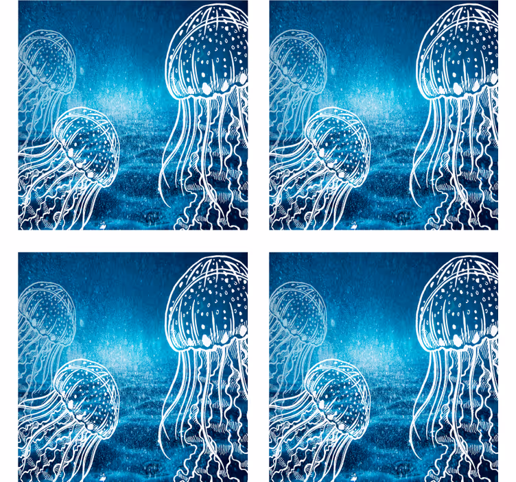 Posavasos elegantes patrones de medusas - TenVinilo