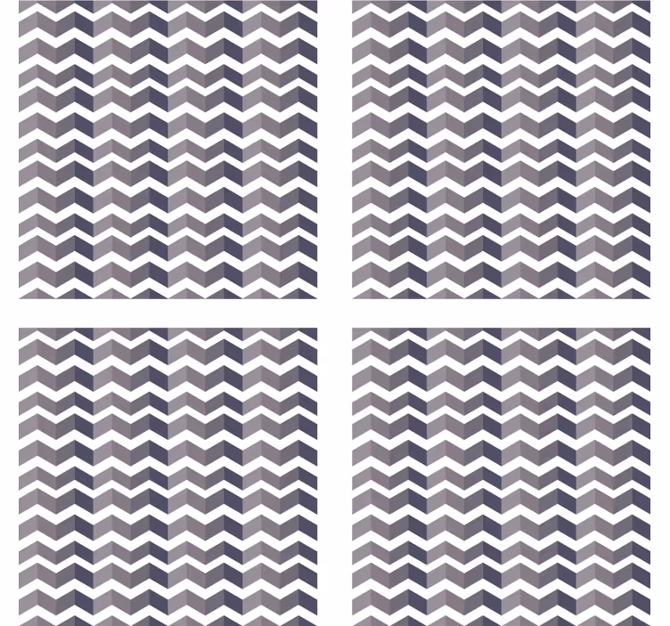 Posavasos moderno Patrón geométrico en zig zag blanco y negro - TenVinilo