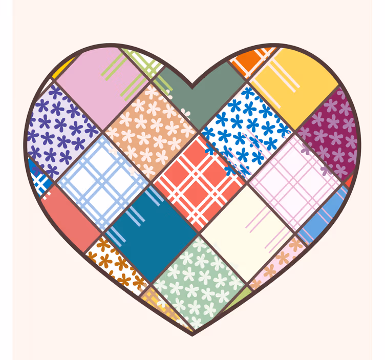 Posavasos patrón de corazones en patchwork - TenVinilo