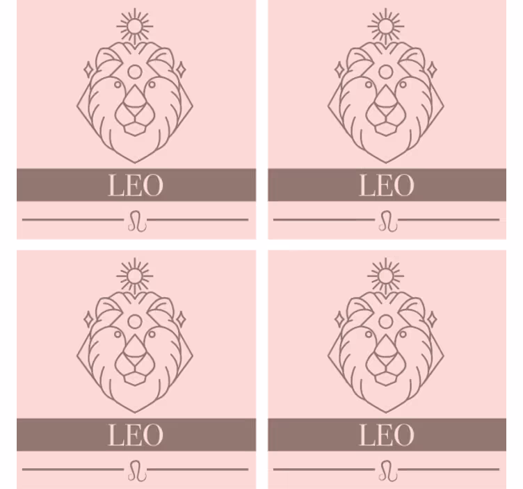 Posavasos personalizable emblema minimalista leo - TenVinilo