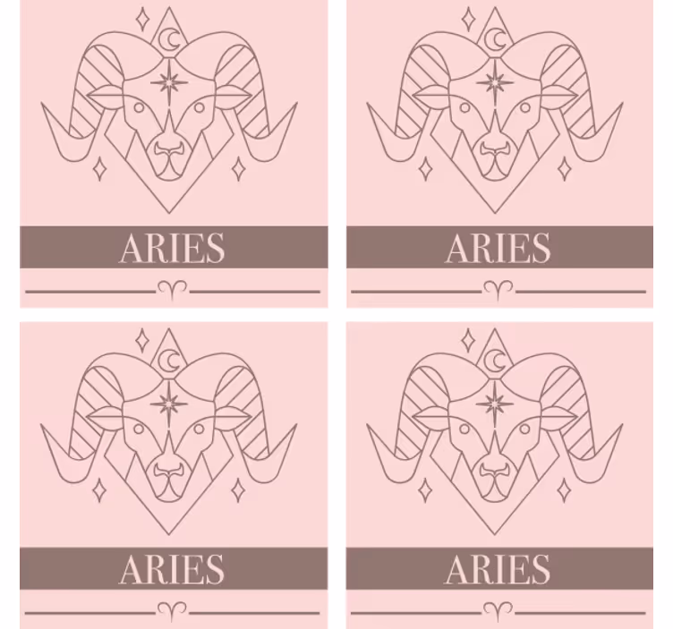 Posavasos personalizable símbolo zodiacal aries - TenVinilo