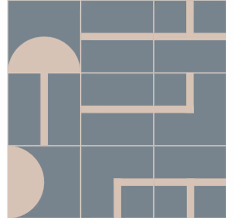 Posavasos moderno patrón geométrico con formas curvas - TenVinilo