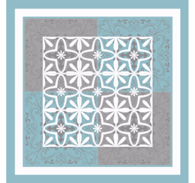 Posavasos azulejo emblema botánico detallado - TenVinilo