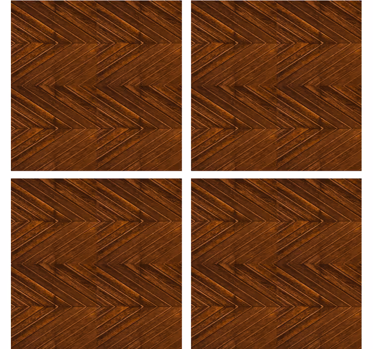 Posavasos patrón chevron madera - TenVinilo
