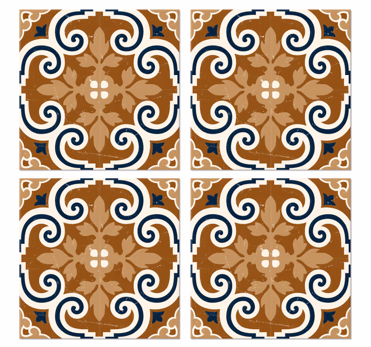 Posavasos azulejo Baldosas estilo cemento - TenVinilo