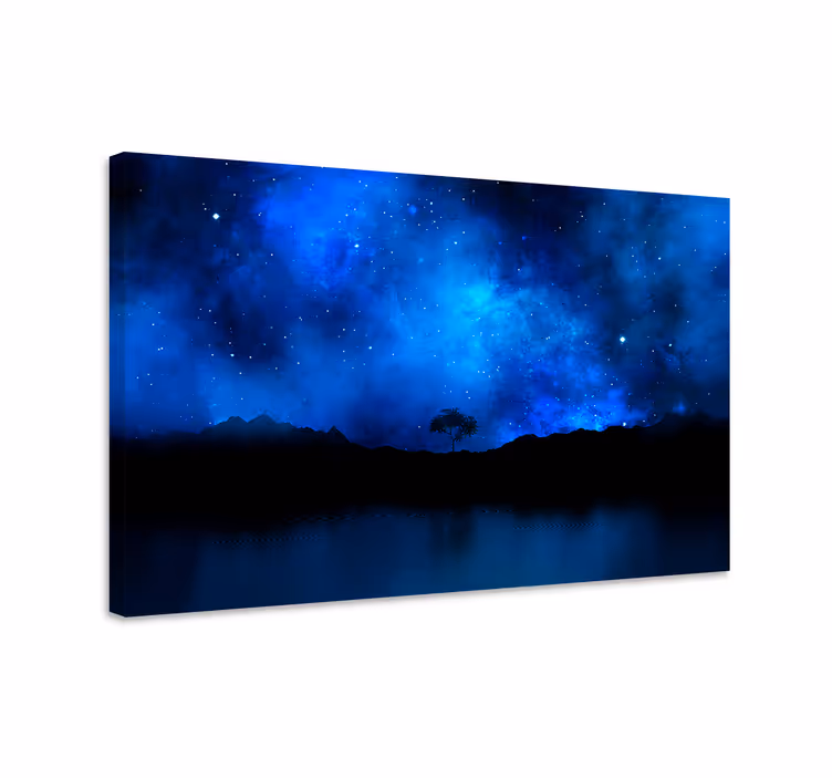 Cuadro azul escena de nebulosa estelar - TenVinilo