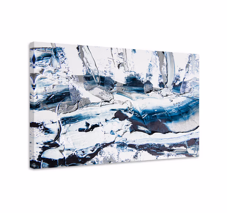 Cuadro azul pintura texturada crema azul - TenVinilo