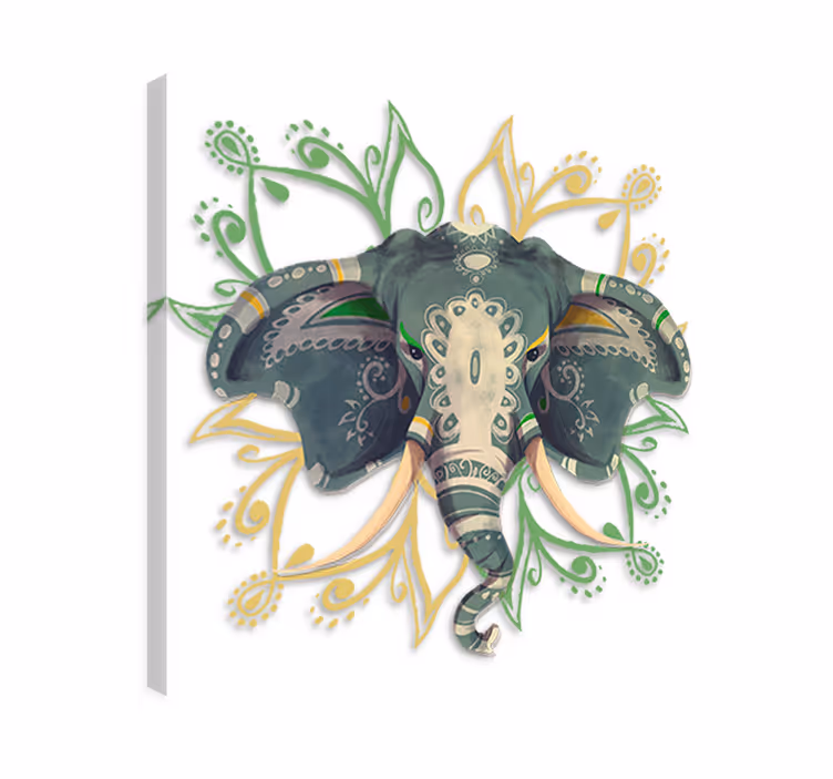 Cuadro de elefantes vinilo mándala elefante - TenVinilo