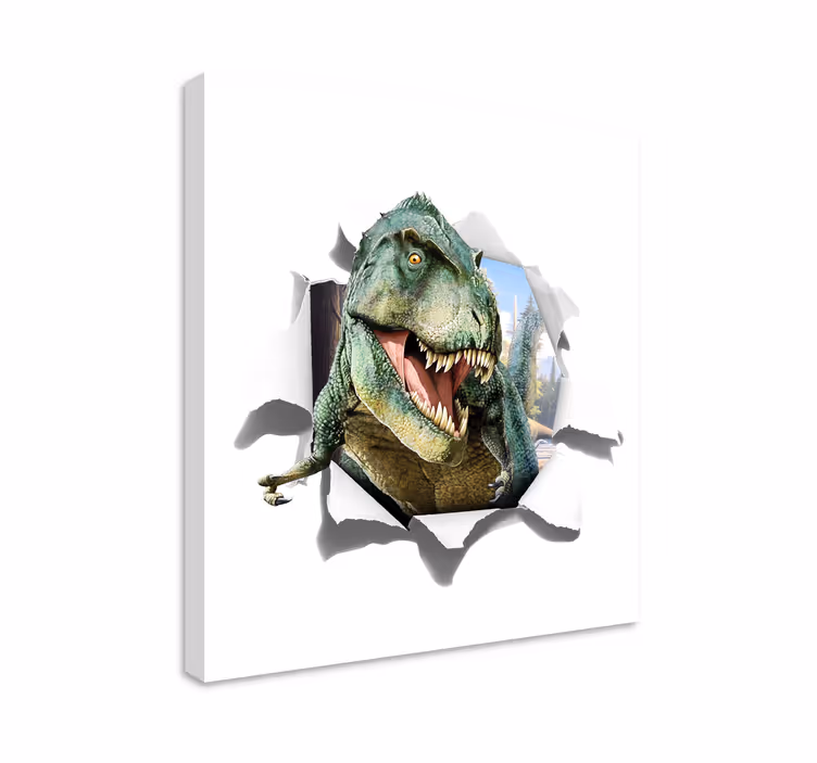 Cuadro de dinosaurios 3d t-rex enfadado - TenVinilo