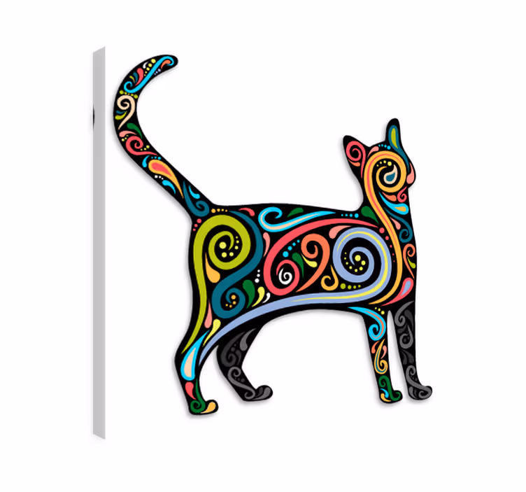Cuadro de gatos vinilo decorativo de gato elegante - TenVinilo