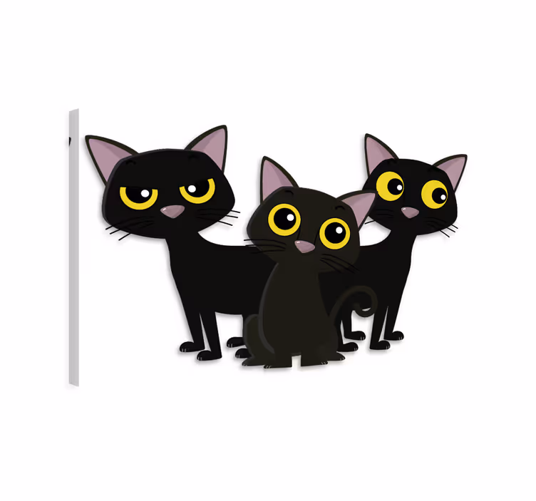 Cuadro de gatos gatitos negros - TenVinilo