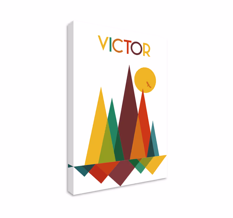Cuadro figuras geométricas paisaje geométrico de victor - TenVinilo