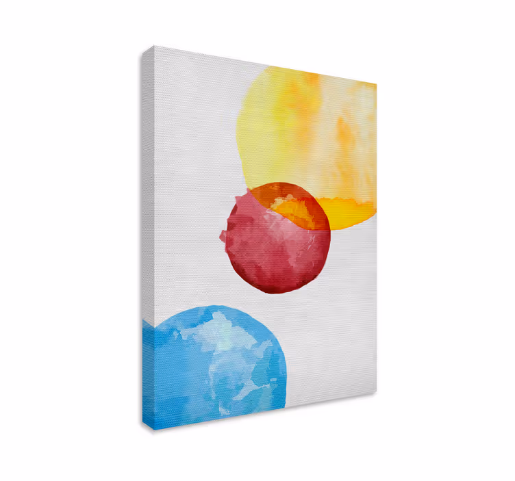 Pintura en arte círculos tricolor - TenVinilo