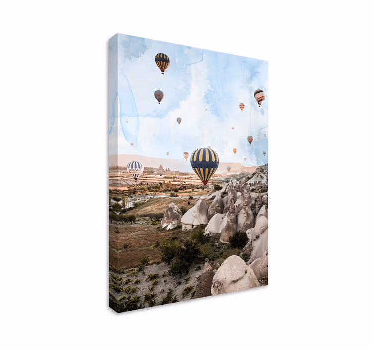 Cuadro paisajes aventura en globo aerostático - TenVinilo