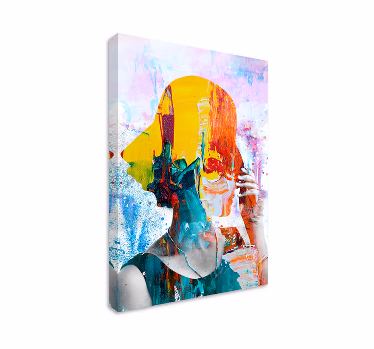 Pintura en arte Arte colorido de la mujer - TenVinilo