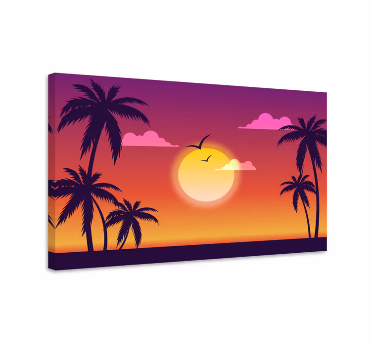 Cuadro paisajes atardecer tropical - TenVinilo