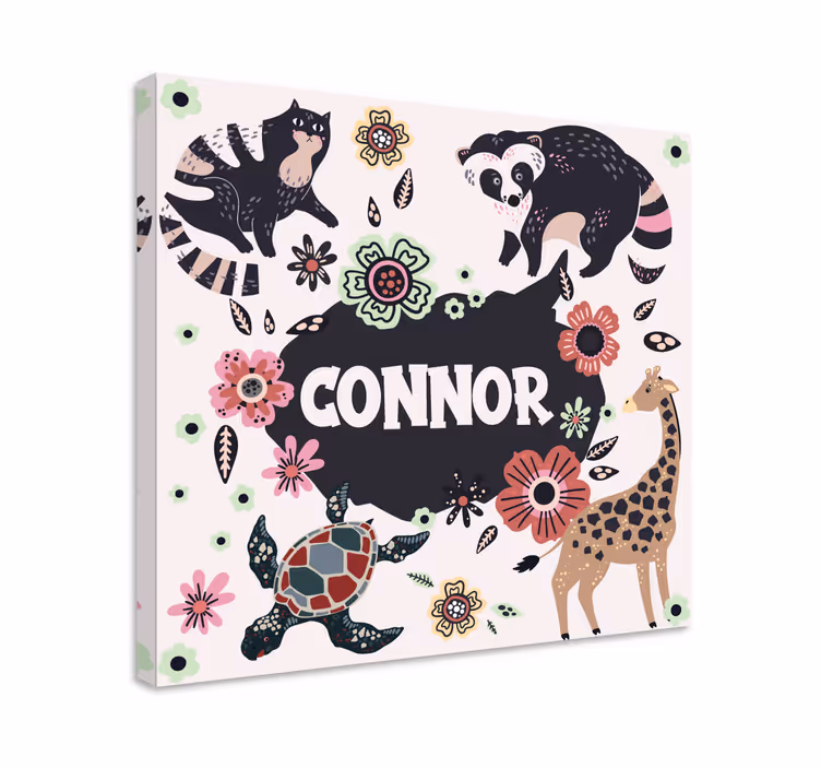 Cuadro dormitorio infantil collage natural personalizado - TenVinilo