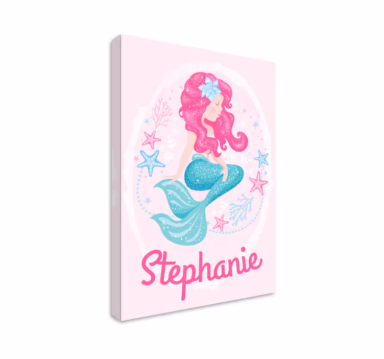 Cuadro con nombre sirena infantil - TenVinilo