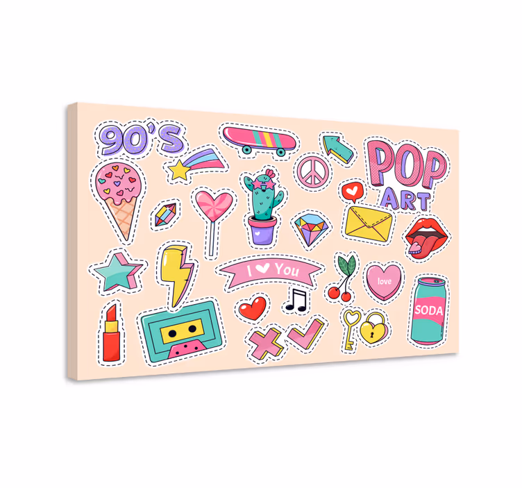 Cuadro pegatinas pop retro - TenVinilo