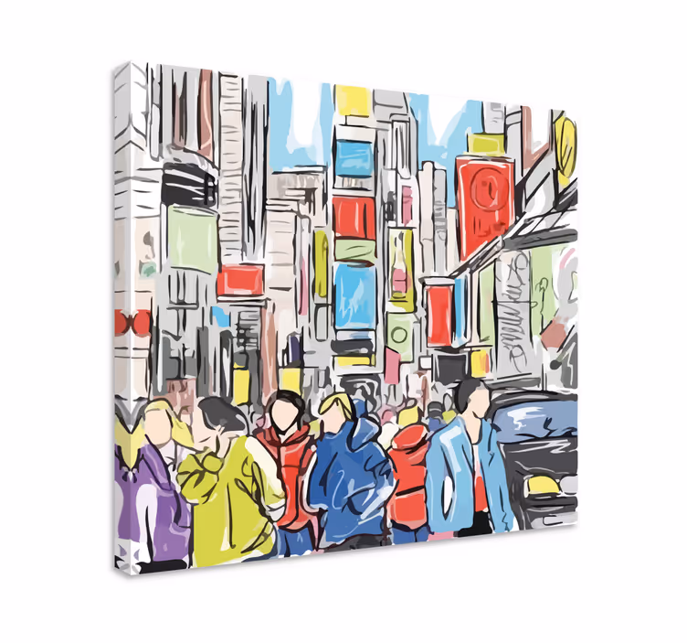 Cuadro de personas pintadas en Nueva York - TenVinilo