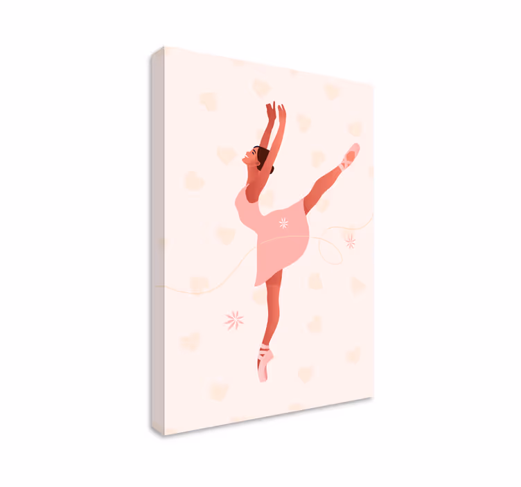 Cuadro de bailarina con corazones - TenVinilo