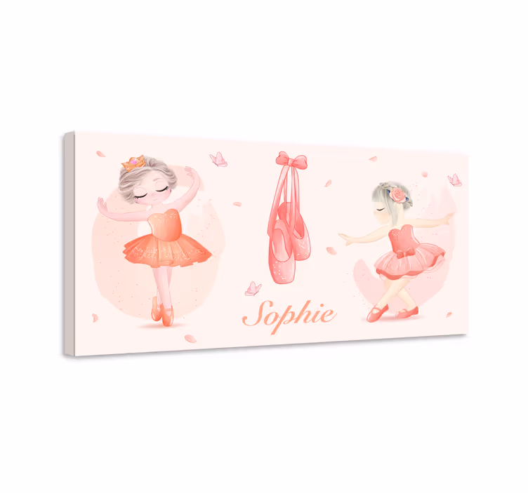 Cuadro de bailarinas tríptico con nombre - TenVinilo