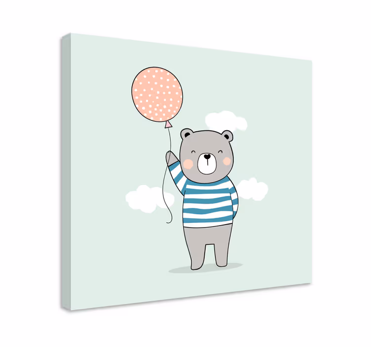 Cuadro 3d osito con globo - TenVinilo