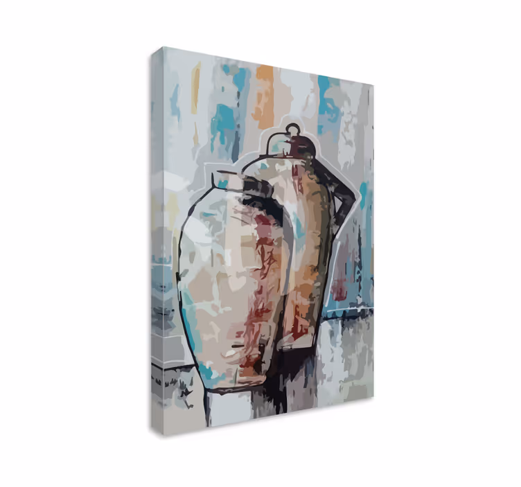 Cuadro ornamental jarrones de barro vintage - TenVinilo