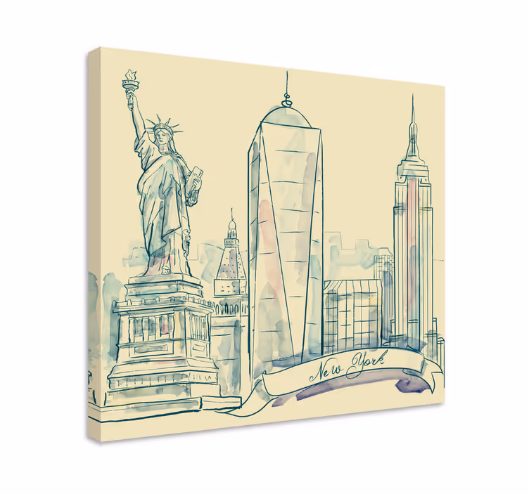 Cuadro ciudades Ciudades nueva york estatua de la libertad - TenVinilo