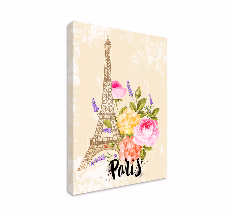 Cuadro ciudades Ciudades de la torre eiffel en primavera - TenVinilo