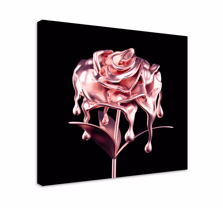 Cuadro de flores rosa pink derritiéndose - TenVinilo