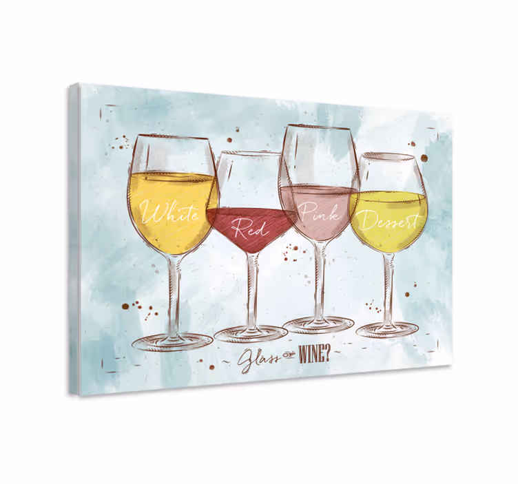 Cuadro rústico copas de vino coloridas - TenVinilo