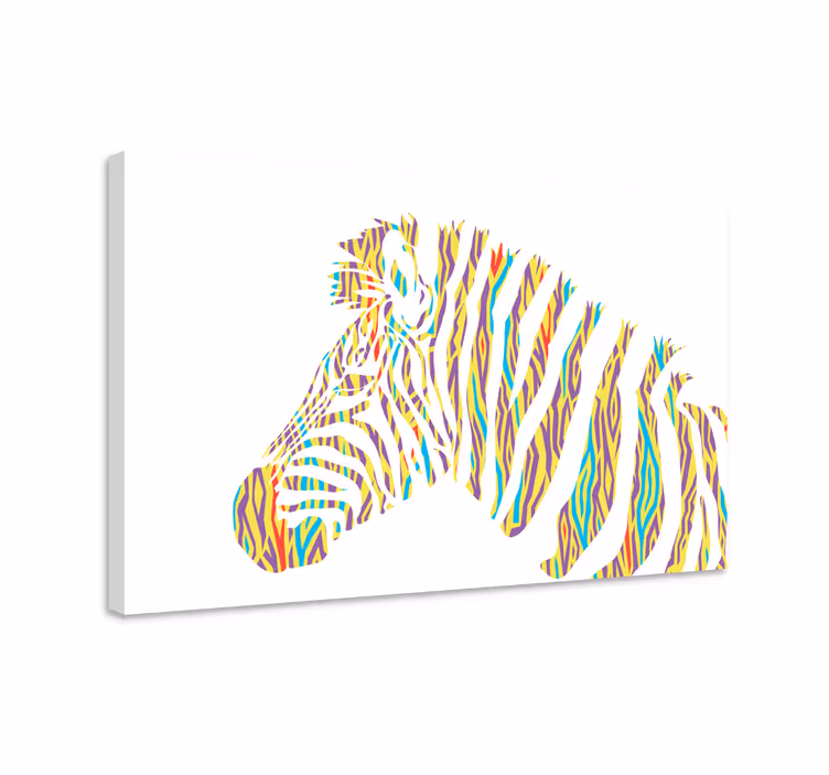 Cuadro animales cabeza de cebra colorida - TenVinilo