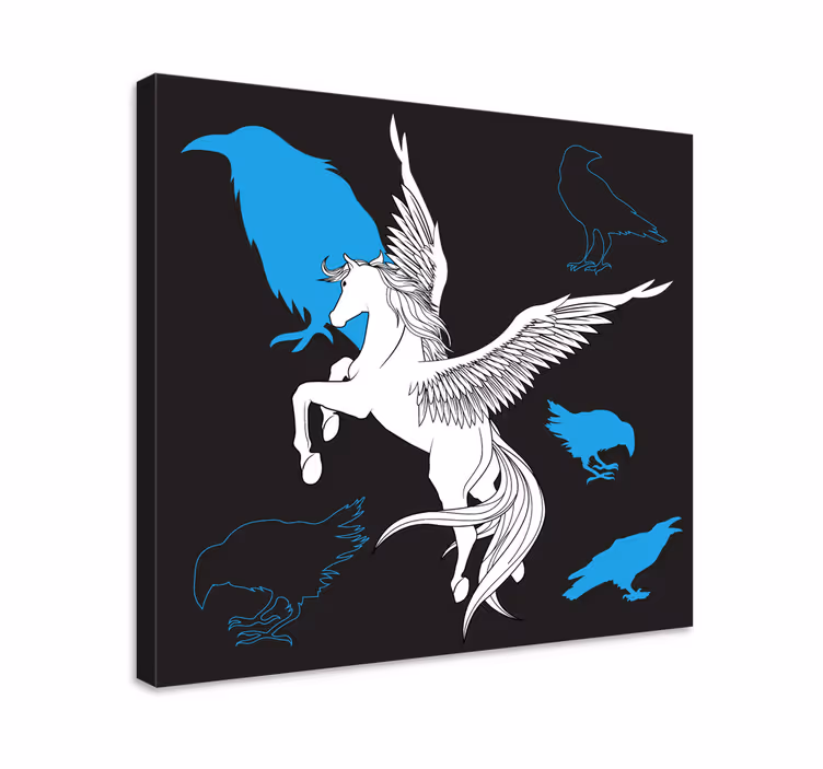 Cuadro de dinosaurios vuelo de pegaso mítico - TenVinilo