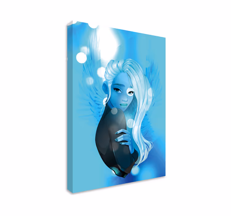 Cuadro de personas figura de cabello azul - TenVinilo